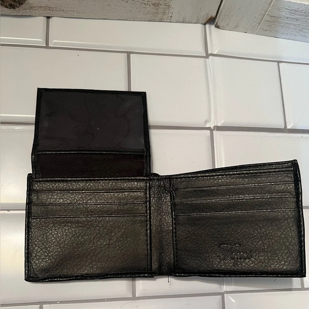 Stylish Black and White Wallet with Silver Accent